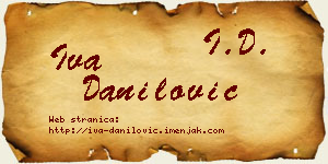 Iva Danilović vizit kartica